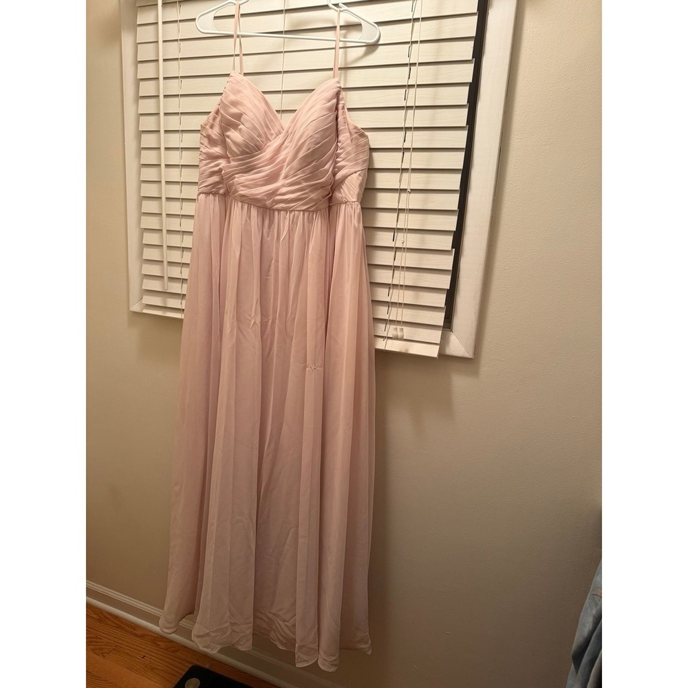 Azazie Sz A16 Pleated Chiffon Light Pink Bridesmaid Dress‎
